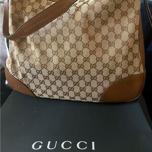 Gucci Khaki monogrammed shoulder bag